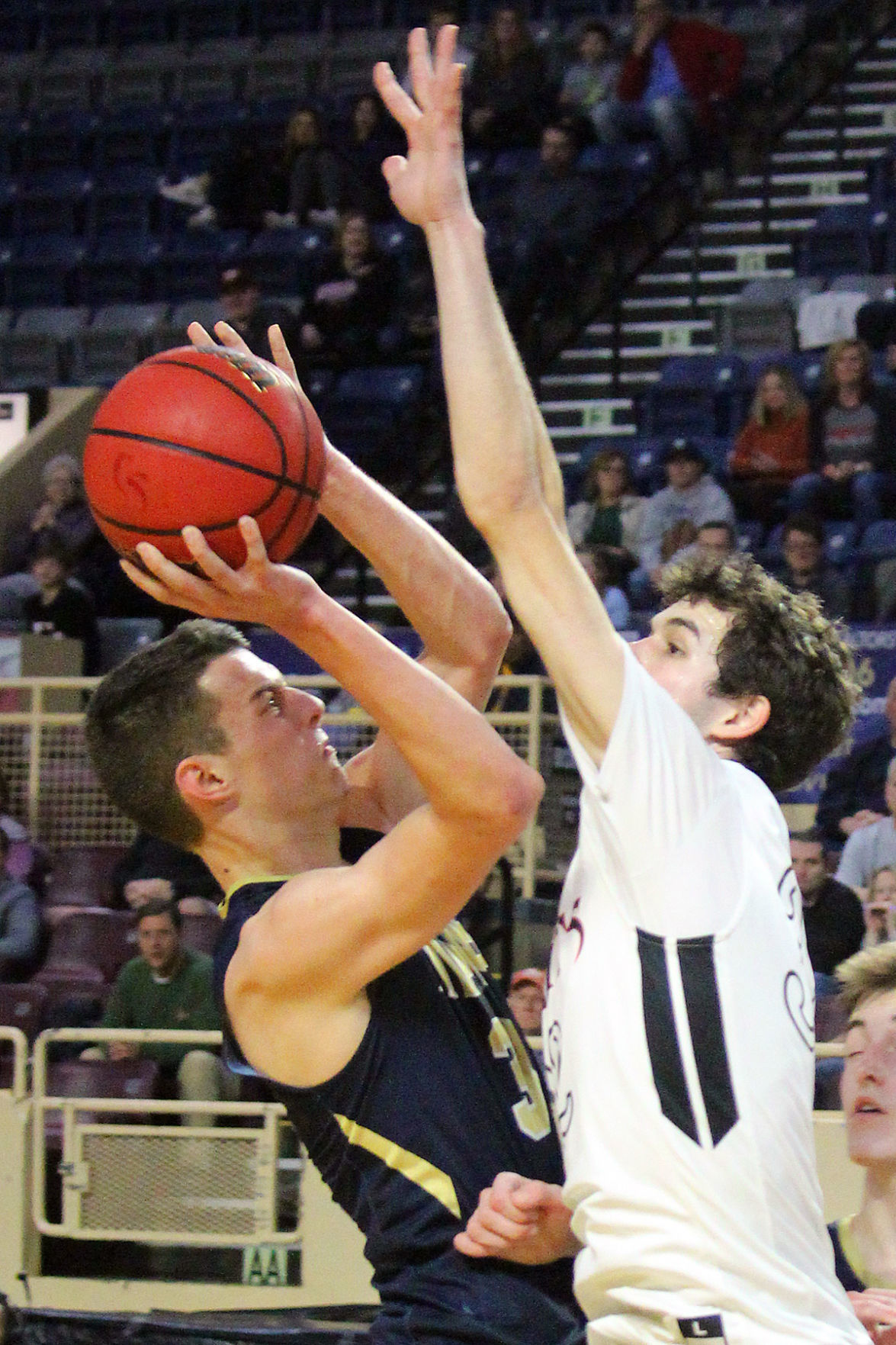 HV3 Grayson Carroll shoots while guarded by CS32 Matthew Cagle.jpg